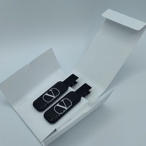 VALENTINO Beauty Black VLogo Hair Clips (Set of 2) | VIP GWP | NIB